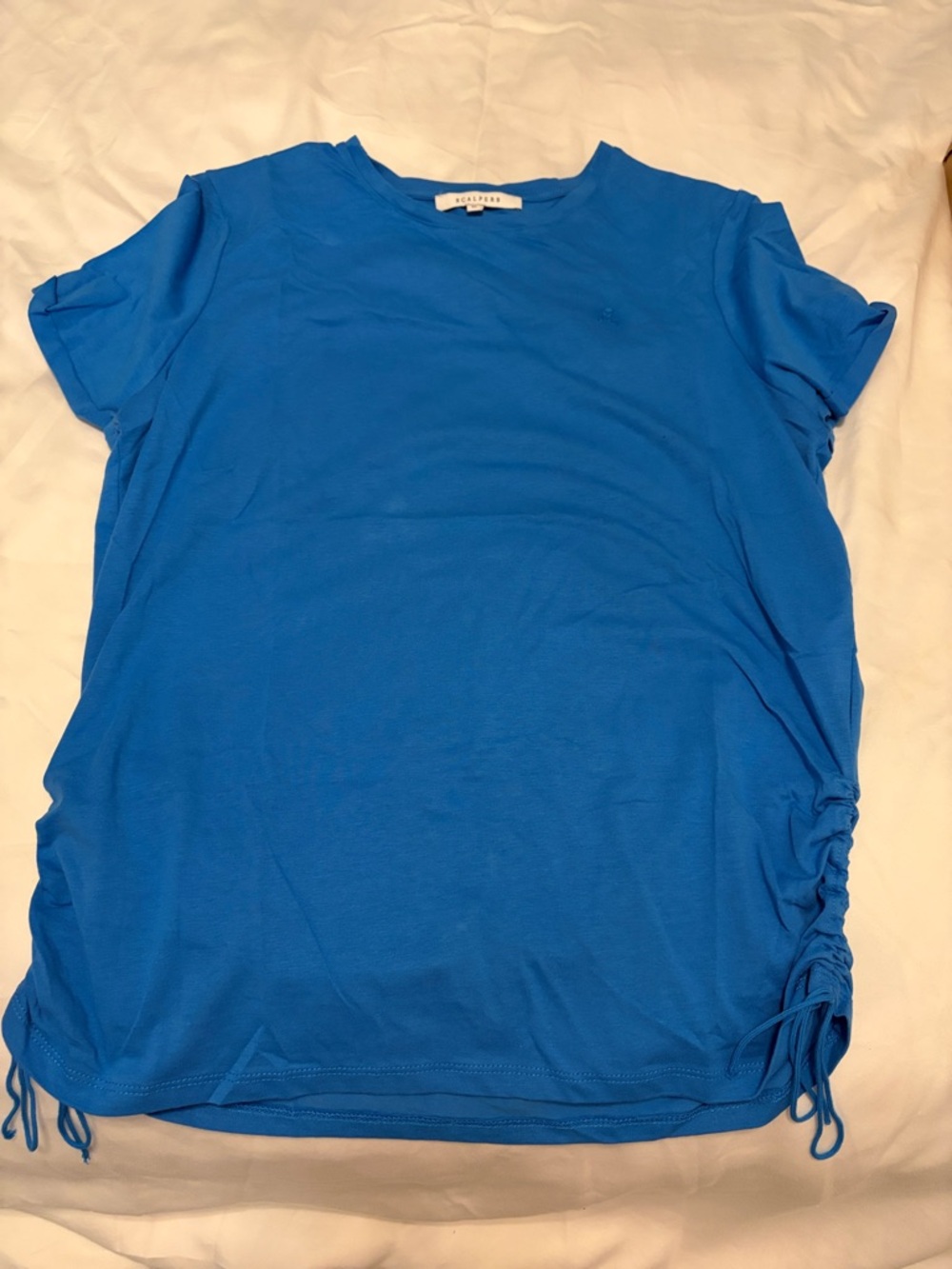 Women’s Short Sleeve Drawstring Tee in Blue